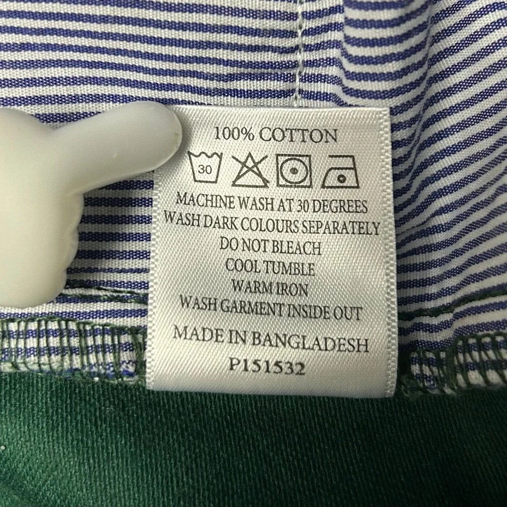 Samuel Windsor Moleskin Jeans Men 38S Green Cotton Straight Leg 5 Pocket Trouser